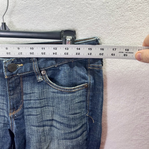 Express Jeans Stella Skinny Leg Jeans Womens 4 Long Blue Denim Darkwash 2539 - Picture 6 of 12